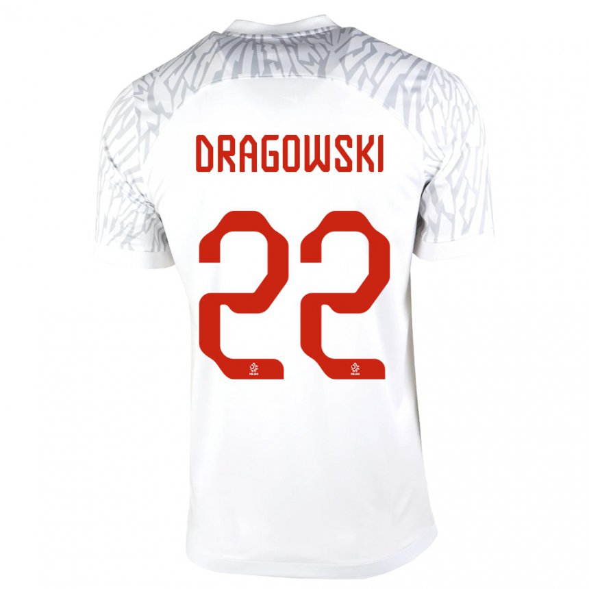 Hombre Camiseta Polonia Bartlomiej Dragowski #22 Blanco 1ª Equipación 22-24 La Camisa