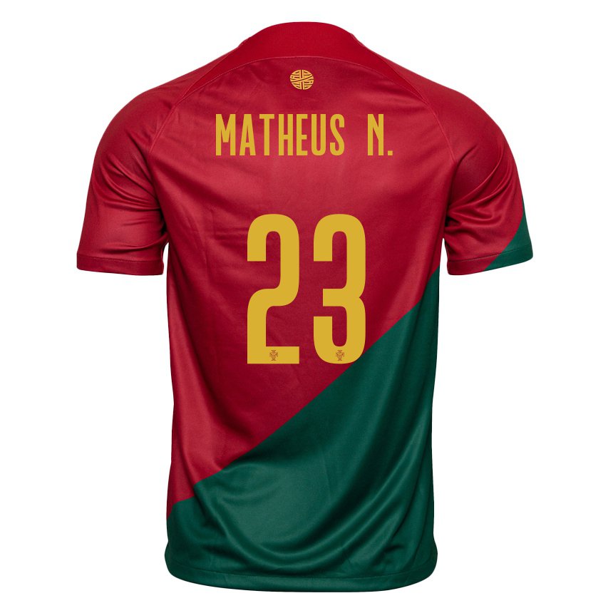 Hombre Camiseta Portugal Matheus Nunes #23 Rojo Verde 1ª Equipación 22-24 La Camisa
