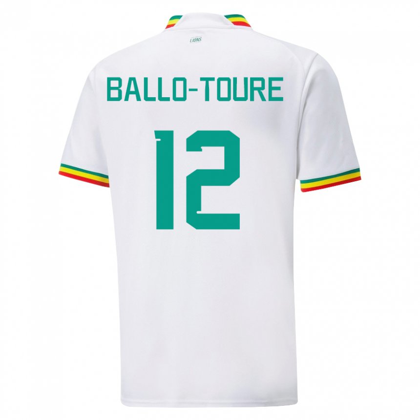 Hombre Camiseta Senegal Fode Ballo-toure #12 Blanco 1ª Equipación 22-24 La Camisa