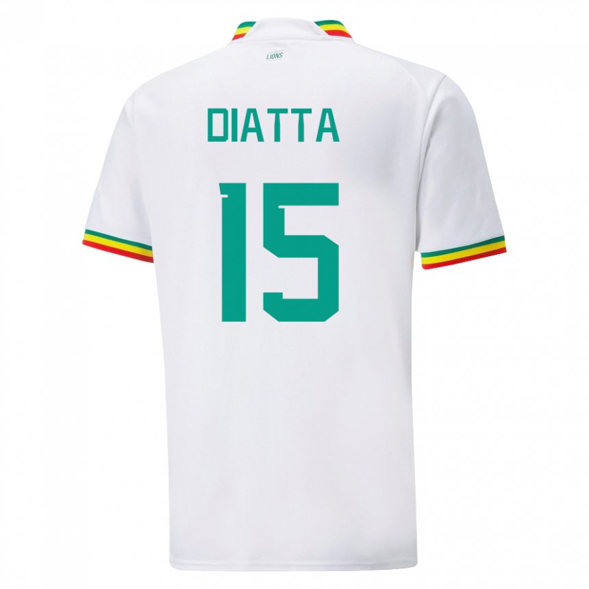 Hombre Camiseta Senegal Krepin Diatta #15 Blanco 1ª Equipación 22-24 La Camisa