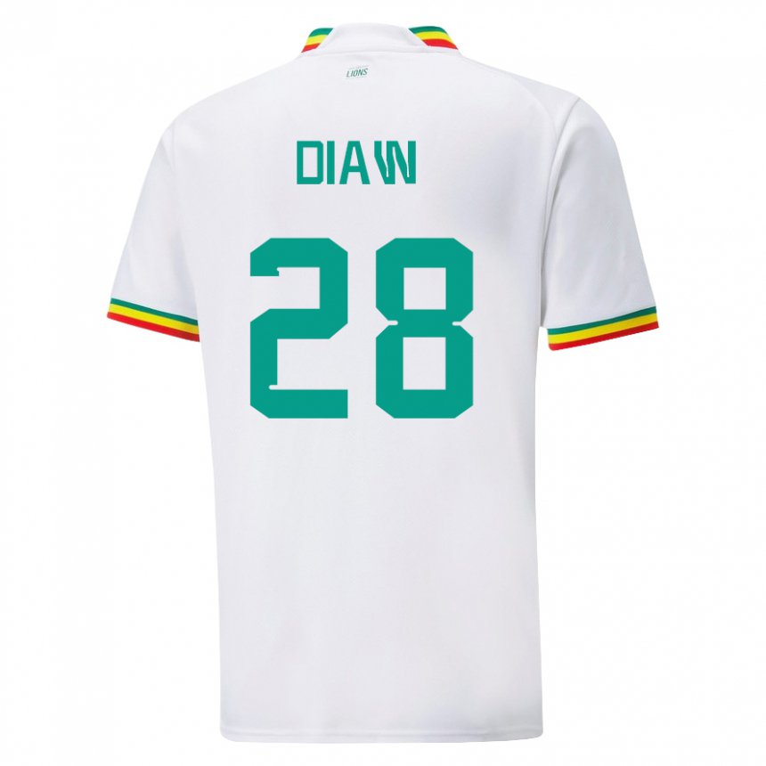 Hombre Camiseta Senegal Mory Diaw #28 Blanco 1ª Equipación 22-24 La Camisa