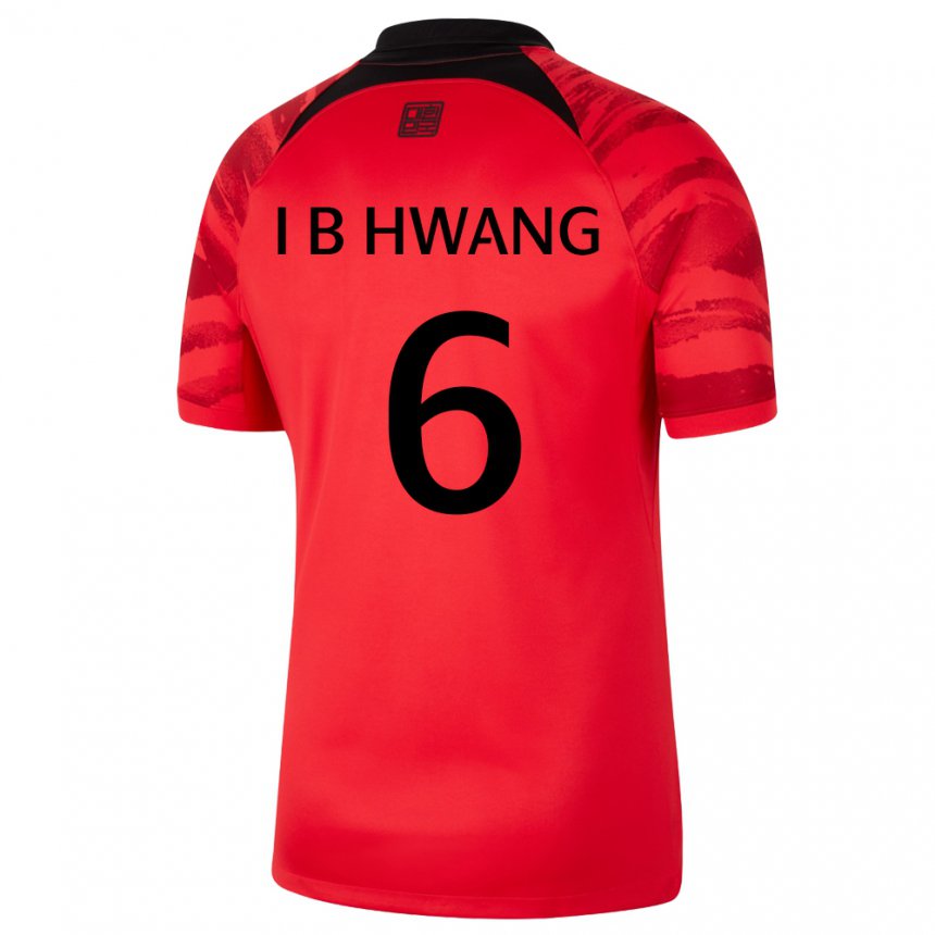 Hombre Camiseta Corea Del Sur In-beom Hwang #6 Rojo Volver 1ª Equipación 22-24 La Camisa