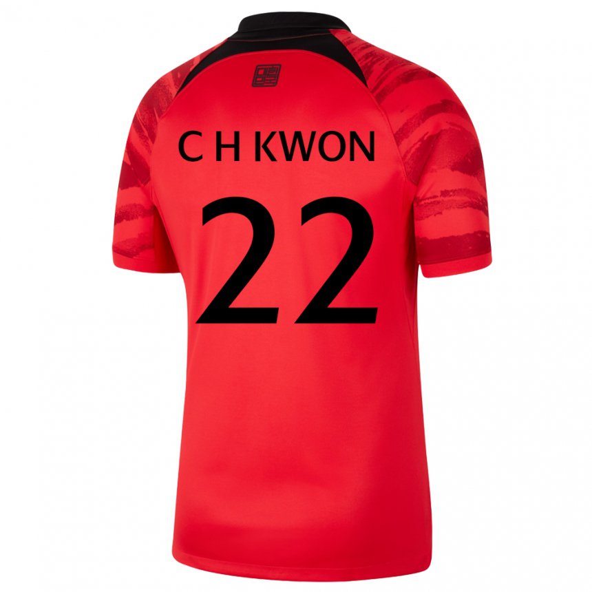 Hombre Camiseta Corea Del Sur Chang-hoon Kwon #22 Rojo Volver 1ª Equipación 22-24 La Camisa