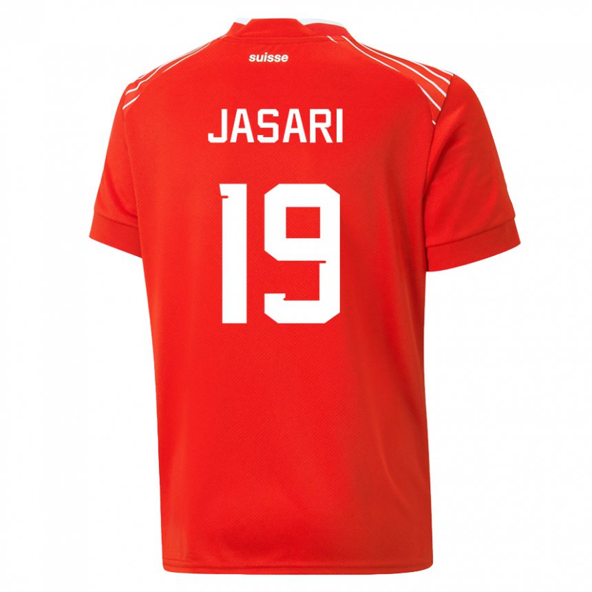 Hombre Camiseta Suiza Ardon Jasari #19 Rojo 1ª Equipación 22-24 La Camisa