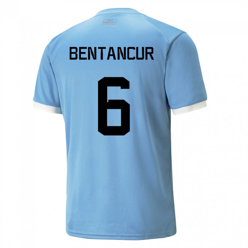 Hombre Camiseta Uruguay Rodrigo Bentancur #6 Azul 1ª Equipación 22-24 La Camisa