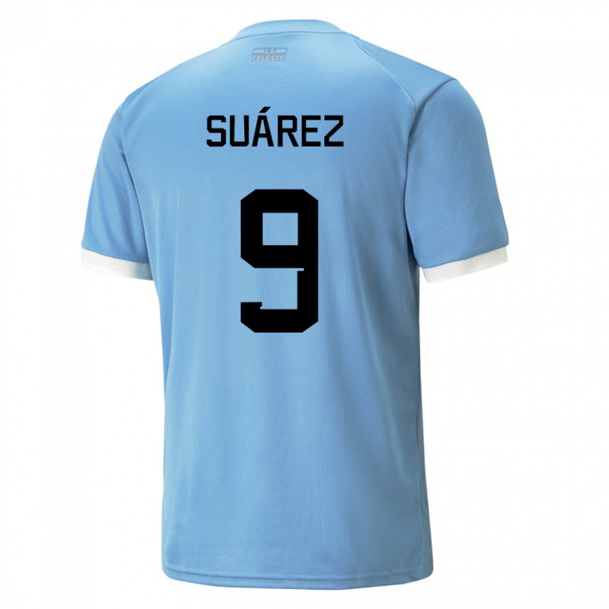 Hombre Camiseta Uruguay Luis Suarez #9 Azul 1ª Equipación 22-24 La Camisa