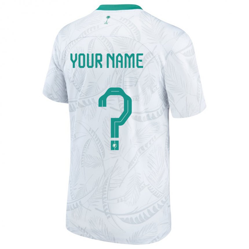 Hombre Camiseta Arabia Saudita Su Nombre #0 Blanco 1ª Equipación 22-24 La Camisa