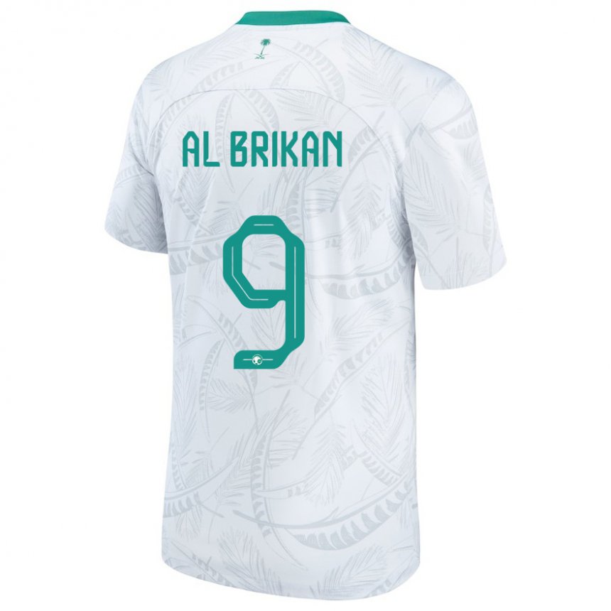 Hombre Camiseta Arabia Saudita Feras Al Brikan #9 Blanco 1ª Equipación 22-24 La Camisa