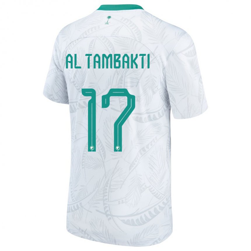 Hombre Camiseta Arabia Saudita Hassan Al Tambakti #17 Blanco 1ª Equipación 22-24 La Camisa