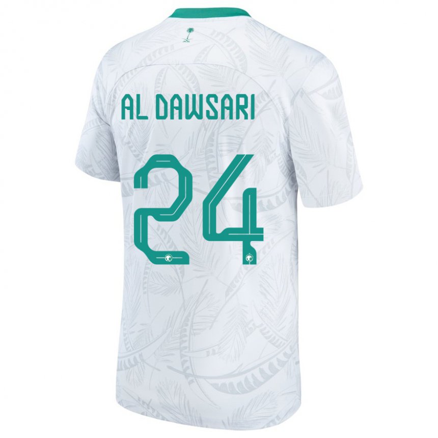 Hombre Camiseta Arabia Saudita Nasser Al Dawsari #24 Blanco 1ª Equipación 22-24 La Camisa