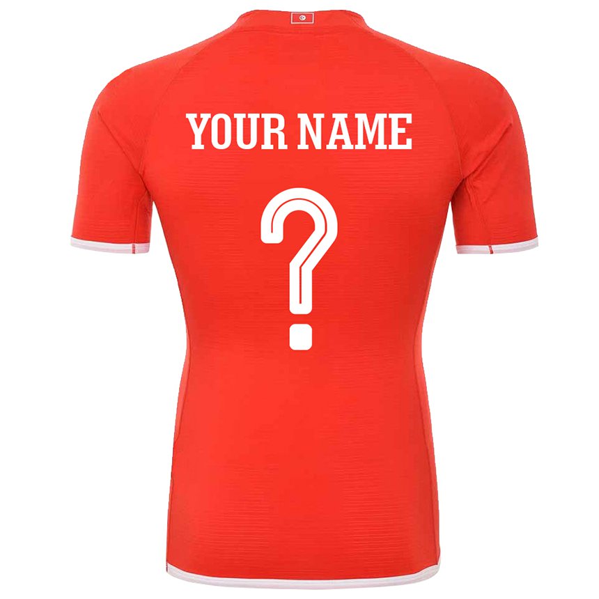 Hombre Camiseta Túnez Su Nombre #0 Rojo 1ª Equipación 22-24 La Camisa