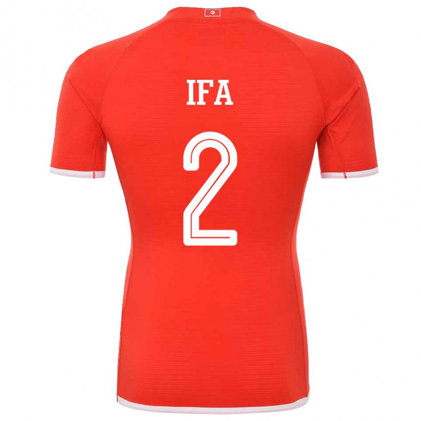 Hombre Camiseta Túnez Bilel Ifa #2 Rojo 1ª Equipación 22-24 La Camisa