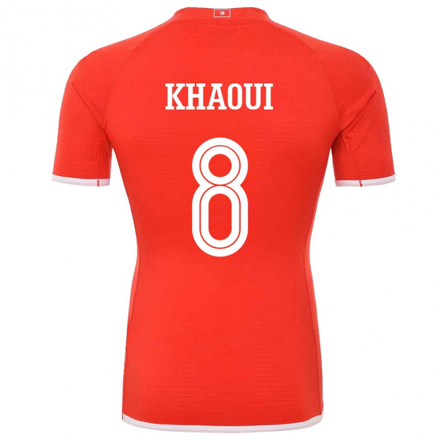 Hombre Camiseta Túnez Saif Eddine Khaoui #8 Rojo 1ª Equipación 22-24 La Camisa
