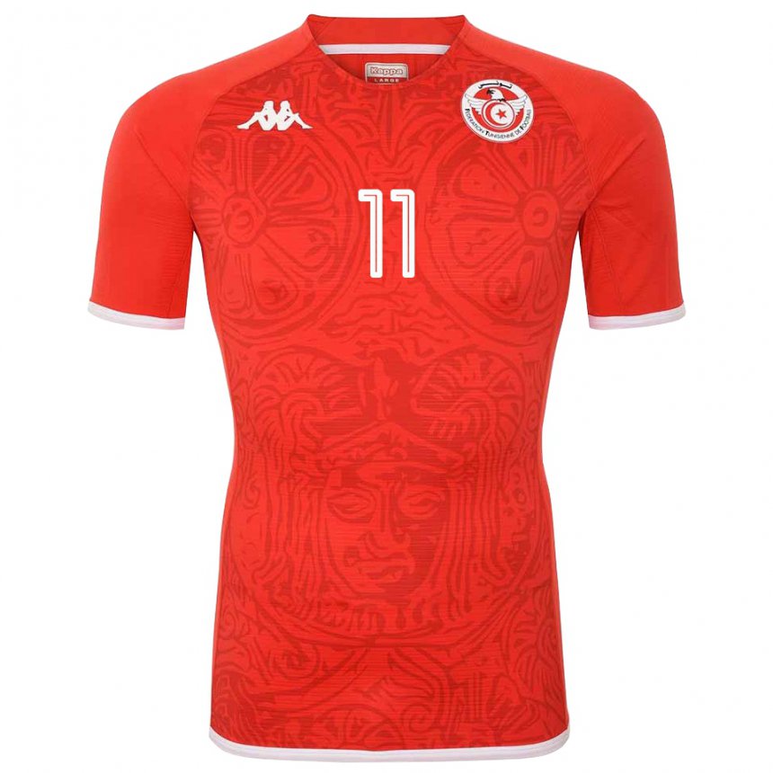 Hombre Camiseta Túnez Taha Yassine Khenissi #11 Rojo 1ª Equipación 22-24 La Camisa