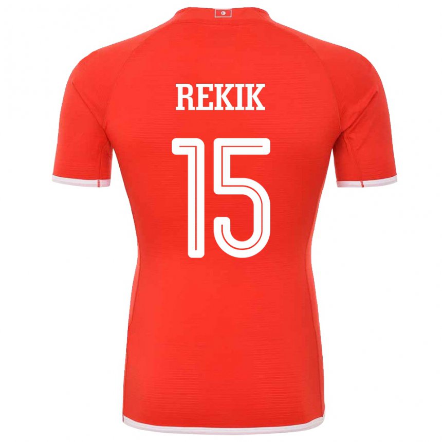 Hombre Camiseta Túnez Omar Rekik #15 Rojo 1ª Equipación 22-24 La Camisa