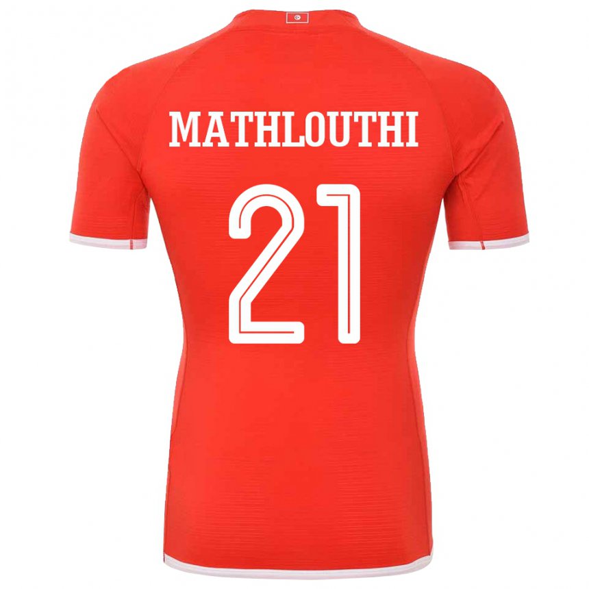 Hombre Camiseta Túnez Hamza Mathlouthi #21 Rojo 1ª Equipación 22-24 La Camisa