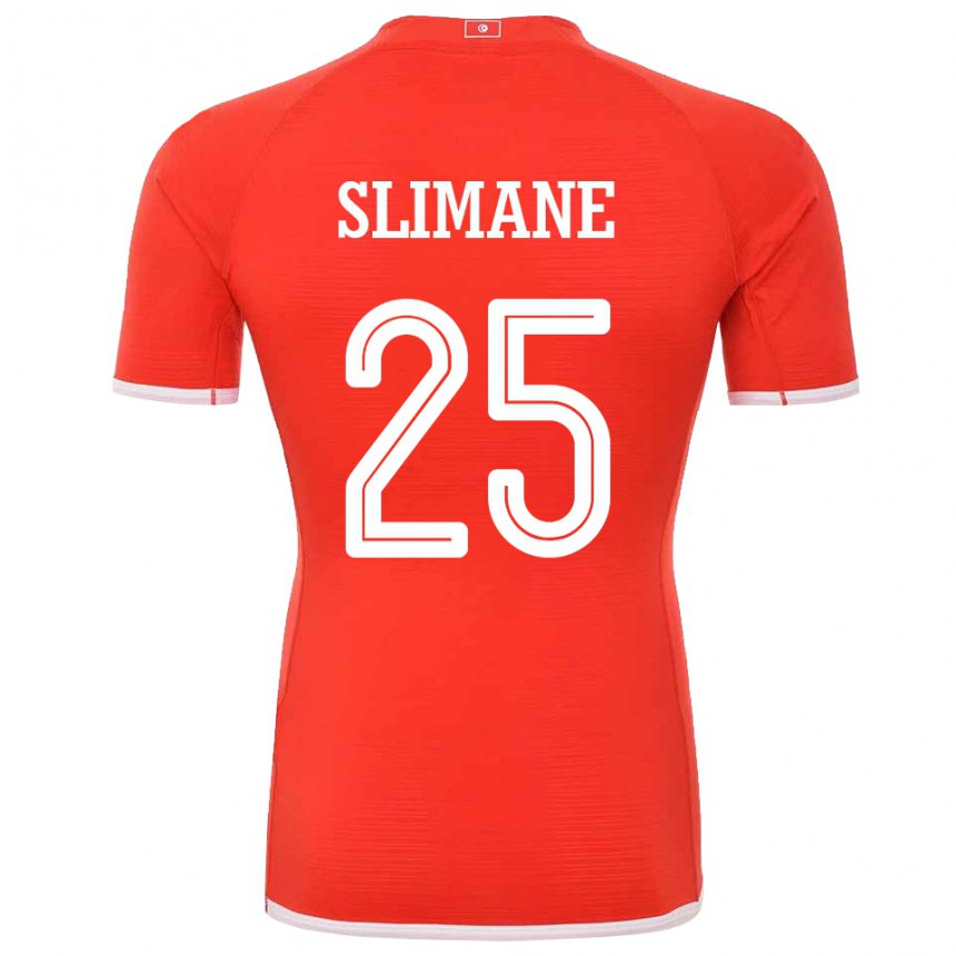 Hombre Camiseta Túnez Anis Ben Slimane #25 Rojo 1ª Equipación 22-24 La Camisa