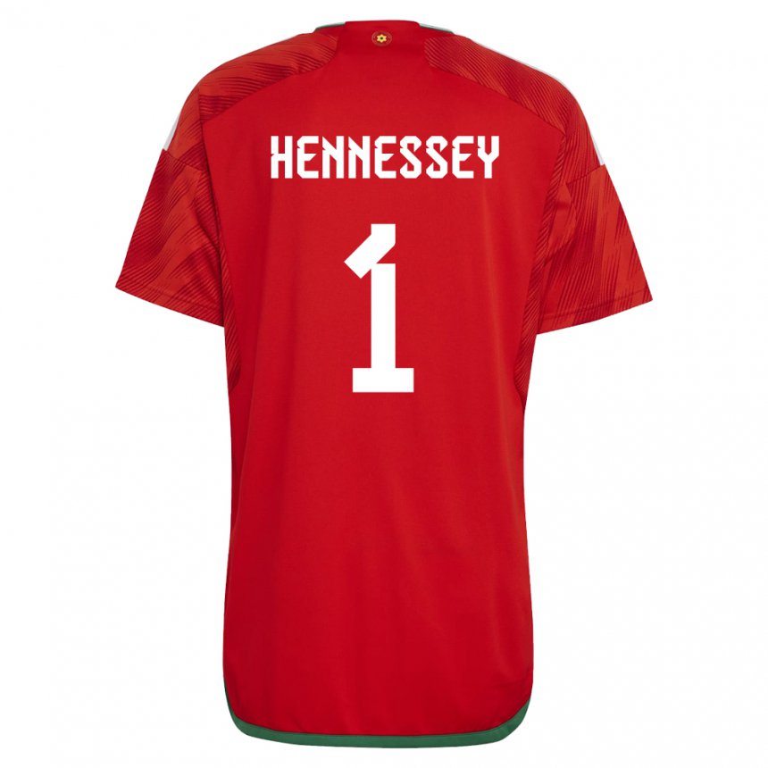Hombre Camiseta Gales Wayne Hennessey #1 Rojo 1ª Equipación 22-24 La Camisa