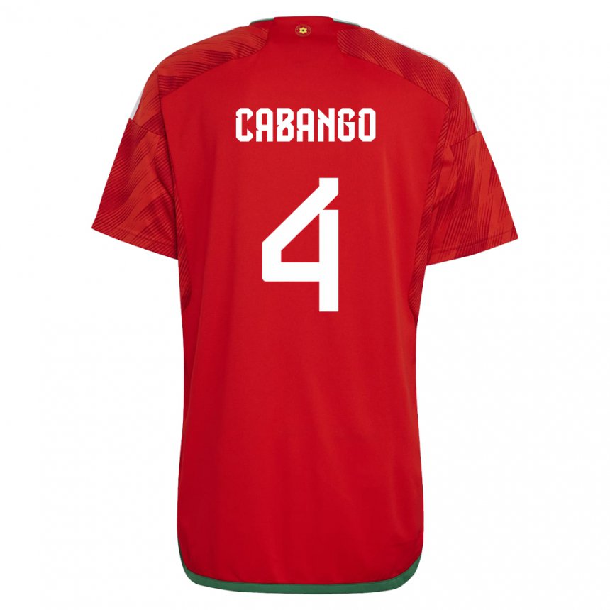 Hombre Camiseta Gales Ben Cabango #4 Rojo 1ª Equipación 22-24 La Camisa