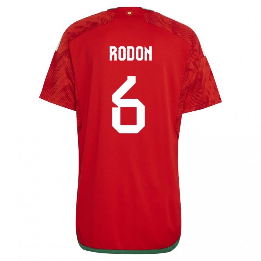 Hombre Camiseta Gales Joe Rodon #6 Rojo 1ª Equipación 22-24 La Camisa