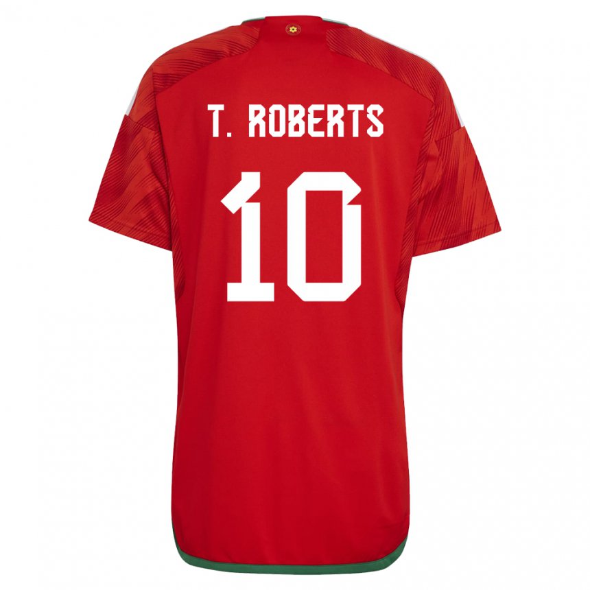 Hombre Camiseta Gales Tyler Roberts #10 Rojo 1ª Equipación 22-24 La Camisa