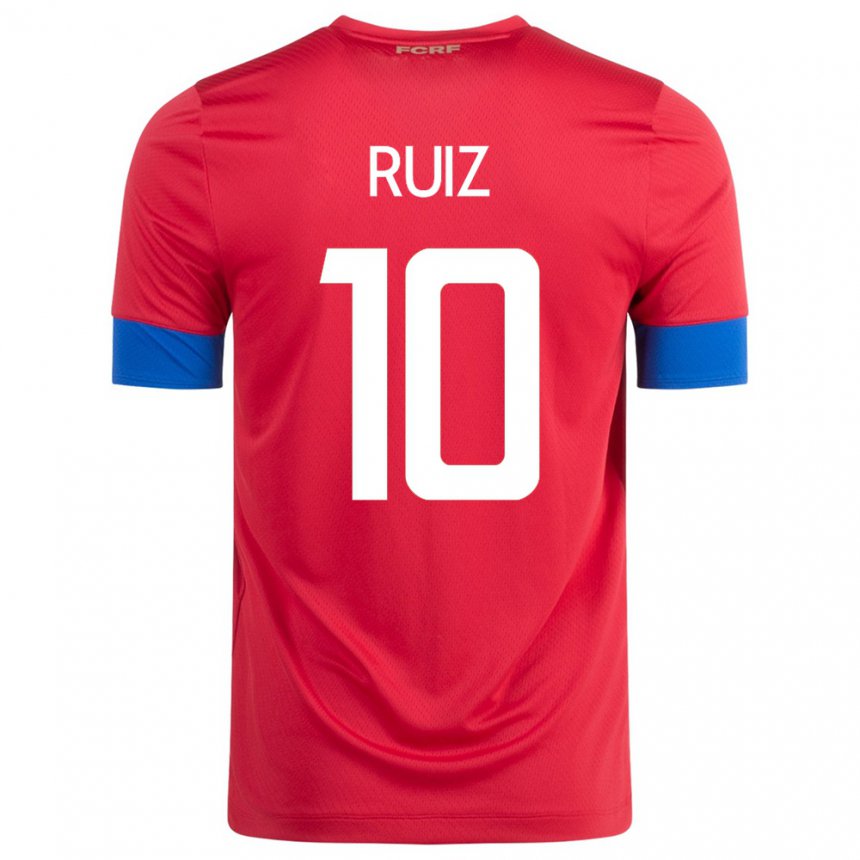 Hombre Camiseta Costa Rica Bryan Ruiz #10 Rojo 1ª Equipación 22-24 La Camisa