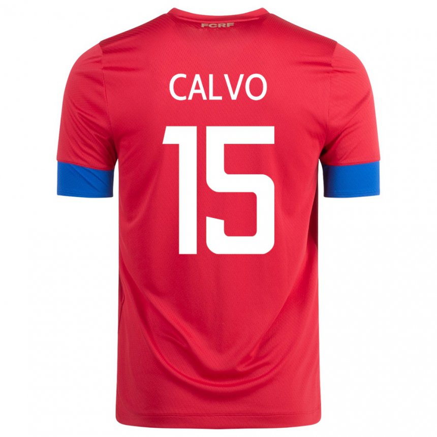 Hombre Camiseta Costa Rica Francisco Calvo #15 Rojo 1ª Equipación 22-24 La Camisa