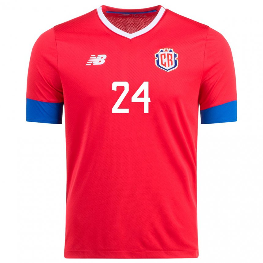 Hombre Camiseta Costa Rica Douglas Lopez #24 Rojo 1ª Equipación 22-24 La Camisa