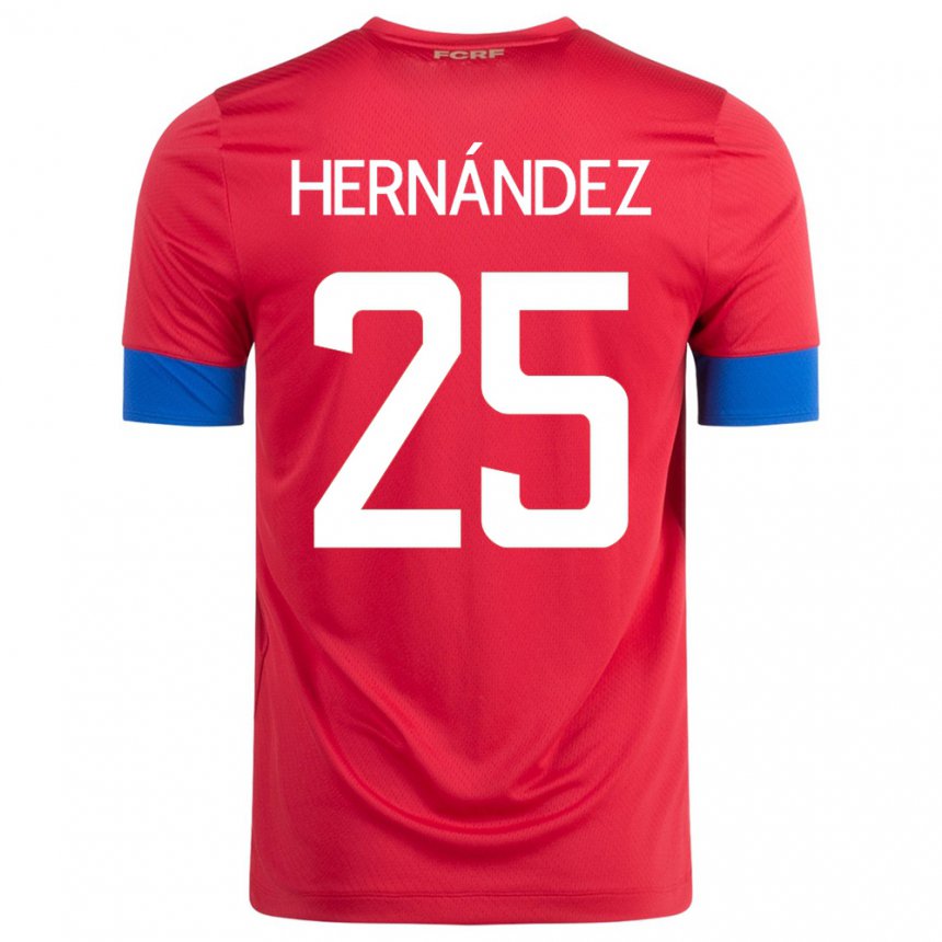Hombre Camiseta Costa Rica Anthony Hernandez #25 Rojo 1ª Equipación 22-24 La Camisa