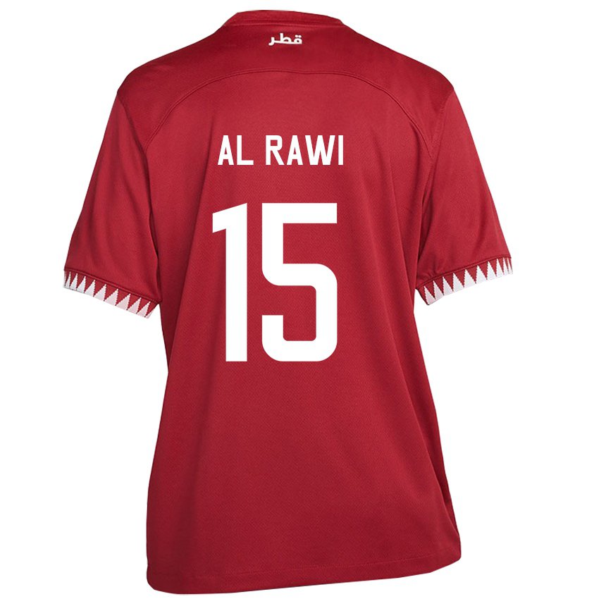 Hombre Camiseta Catar Bassam Al Rawi #15 Granate 1ª Equipación 22-24 La Camisa