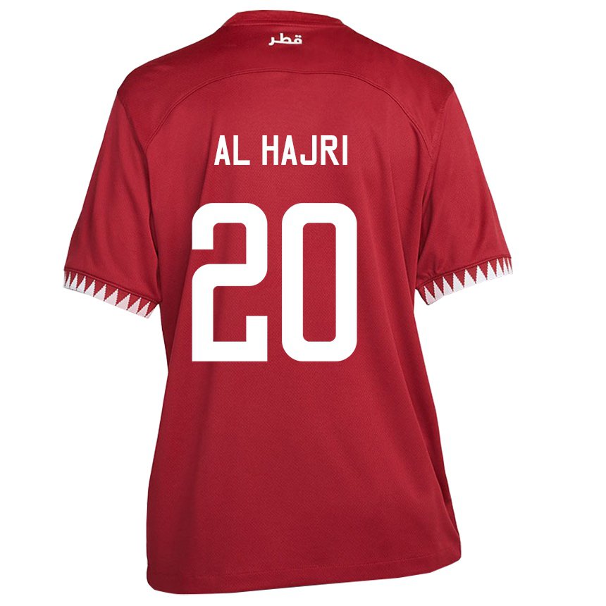 Hombre Camiseta Catar Salem Al Hajri #20 Granate 1ª Equipación 22-24 La Camisa