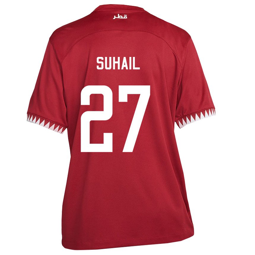 Hombre Camiseta Catar Ahmed Suhail #27 Granate 1ª Equipación 22-24 La Camisa