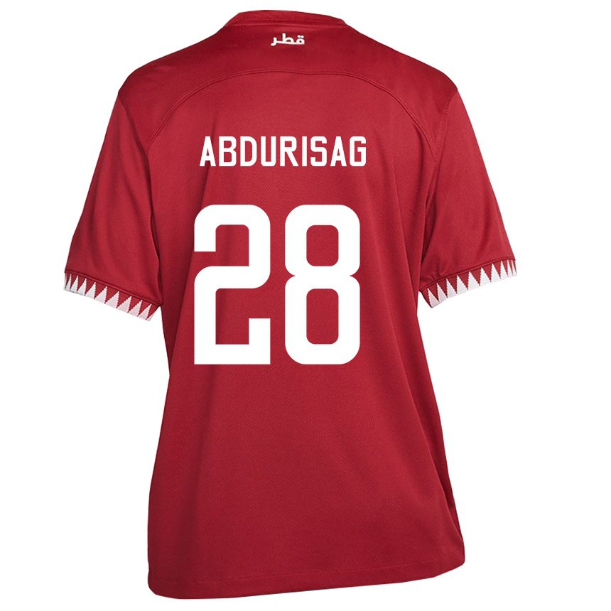 Hombre Camiseta Catar Yusuf Abdurisag #28 Granate 1ª Equipación 22-24 La Camisa