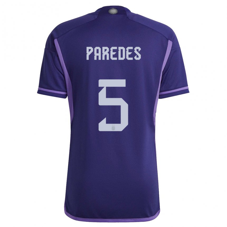 Hombre Camiseta Argentina Leandro Paredes #5 Morado 2ª Equipación 22-24 La Camisa