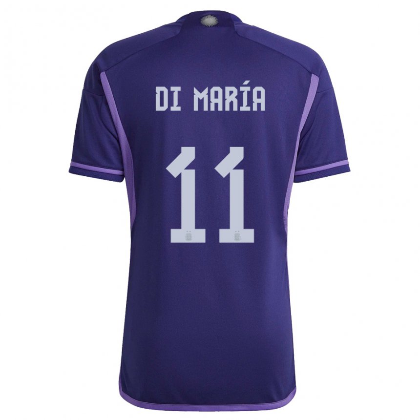 Hombre Camiseta Argentina Angel Di Maria #11 Morado 2ª Equipación 22-24 La Camisa