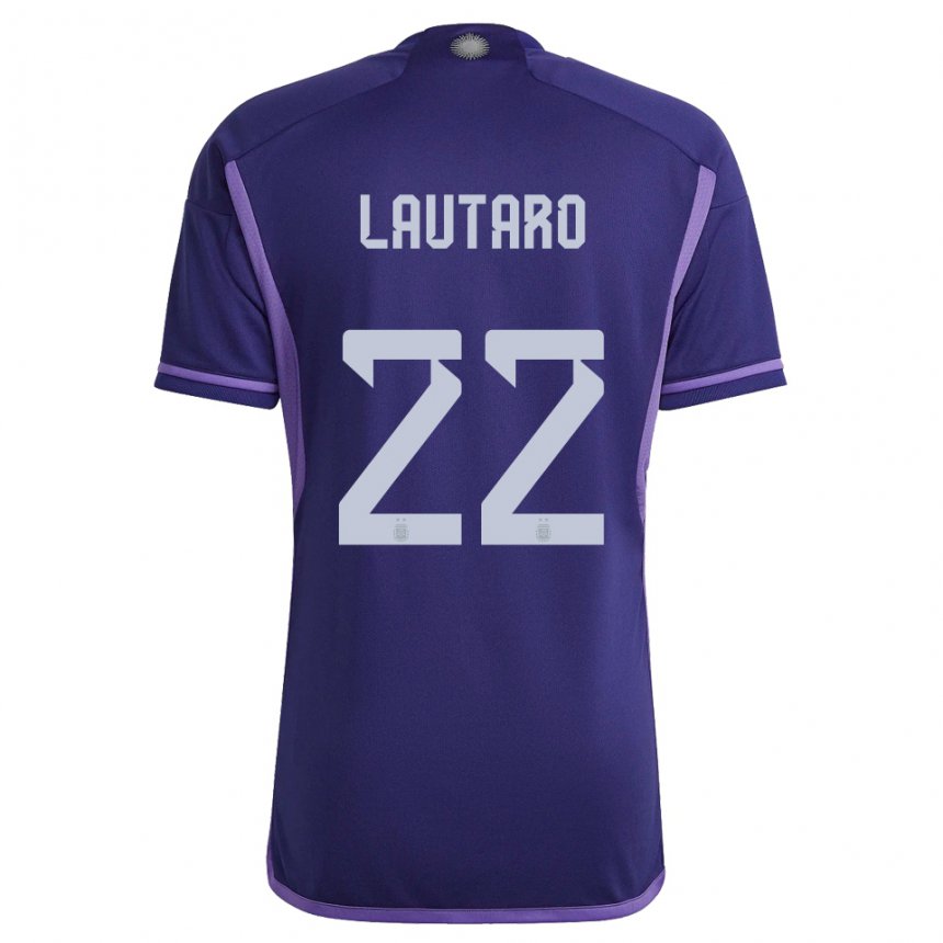 Hombre Camiseta Argentina Lautaro Martinez #22 Morado 2ª Equipación 22-24 La Camisa