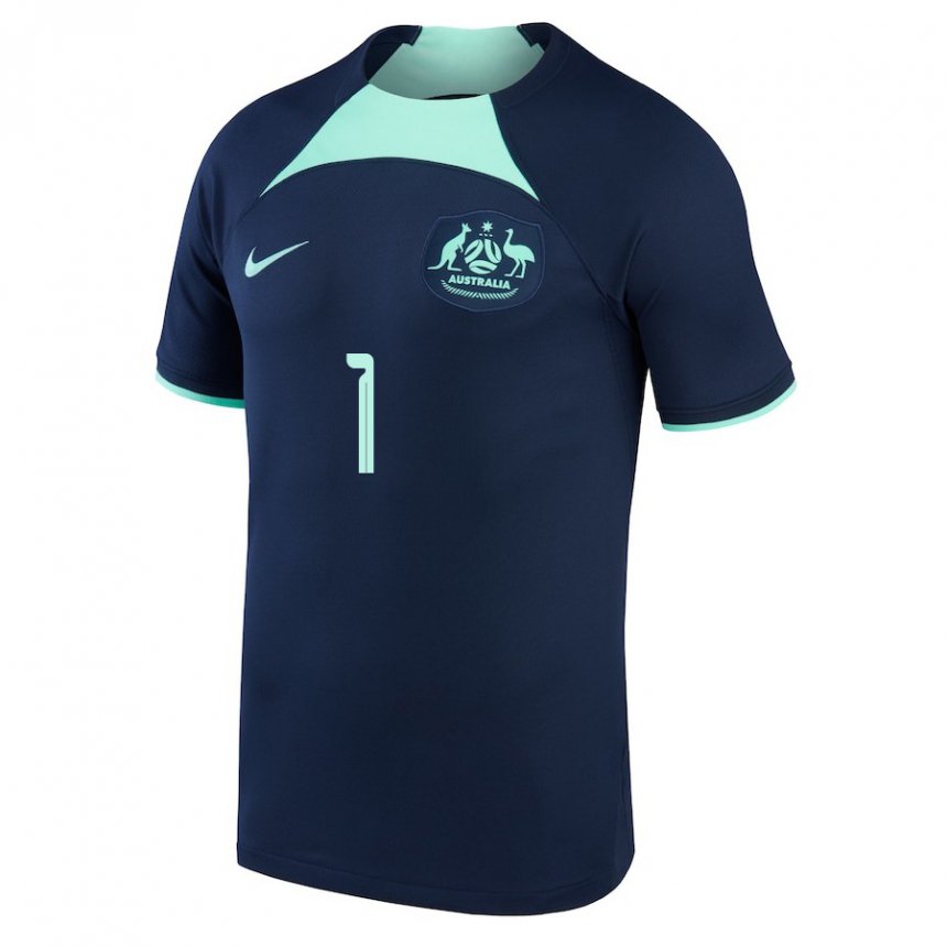 Hombre Camiseta Australia Mathew Ryan #1 Azul Oscuro 2ª Equipación 22-24 La Camisa