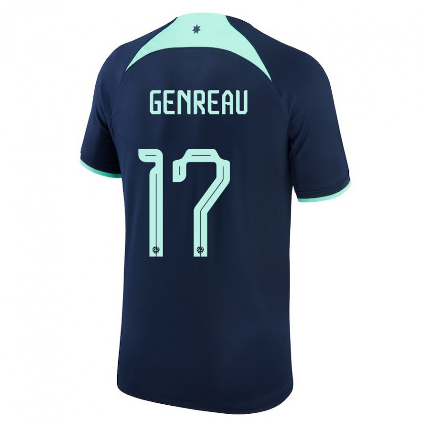 Hombre Camiseta Australia Denis Genreau #17 Azul Oscuro 2ª Equipación 22-24 La Camisa