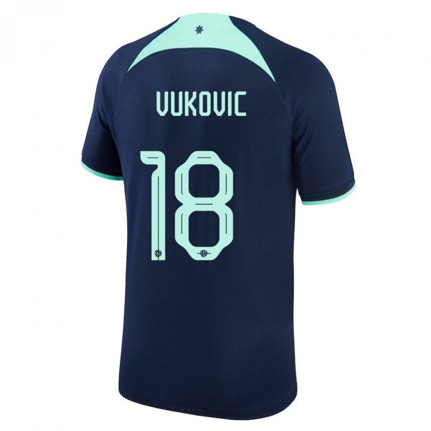 Hombre Camiseta Australia Danny Vukovic #18 Azul Oscuro 2ª Equipación 22-24 La Camisa