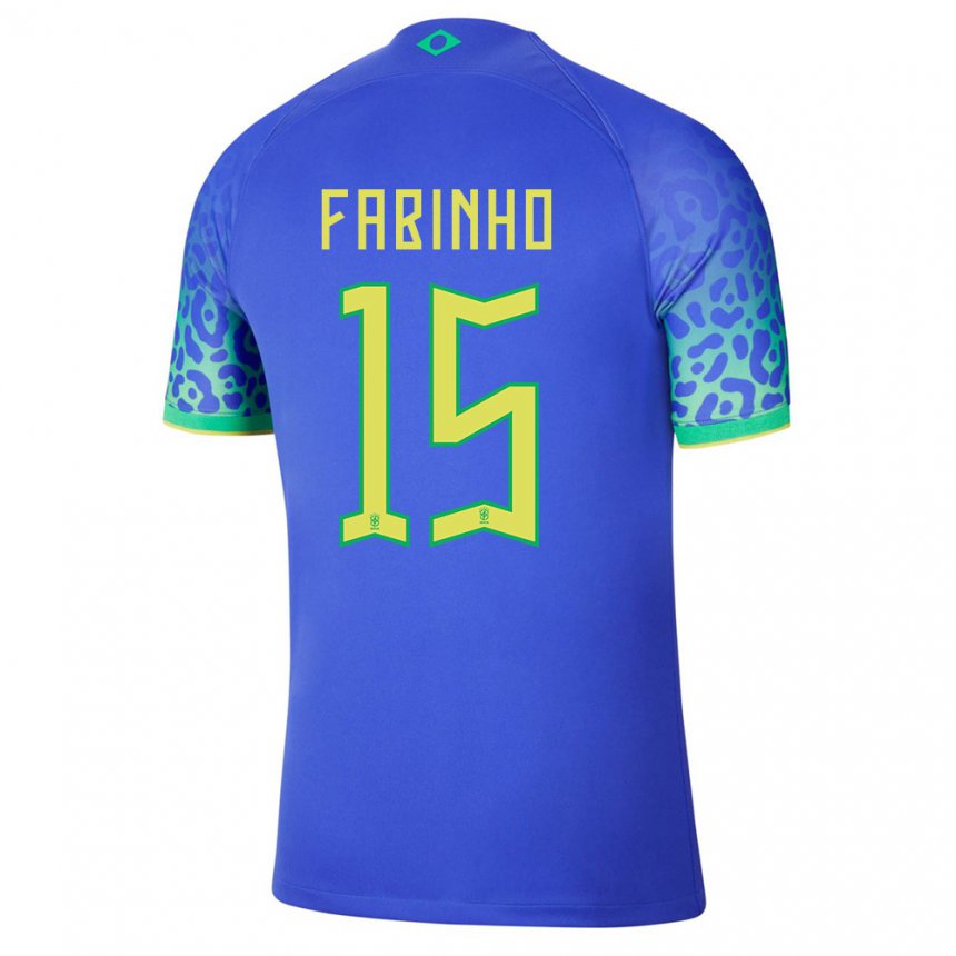 Hombre Camiseta Brasil Fabinho #15 Azul 2ª Equipación 22-24 La Camisa