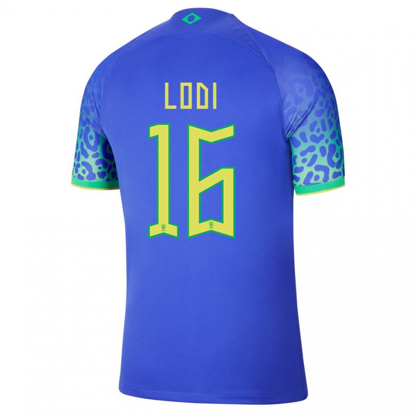 Hombre Camiseta Brasil Renan Lodi #16 Azul 2ª Equipación 22-24 La Camisa