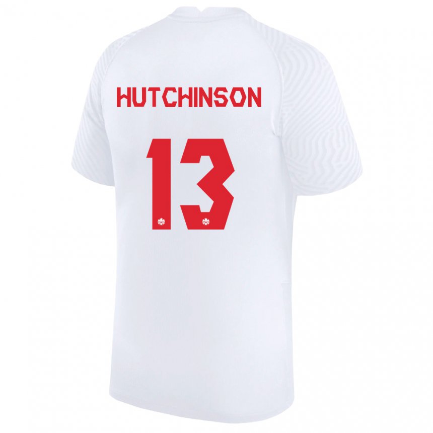 Hombre Camiseta Canadá Atiba Hutchinson #13 Blanco 2ª Equipación 22-24 La Camisa