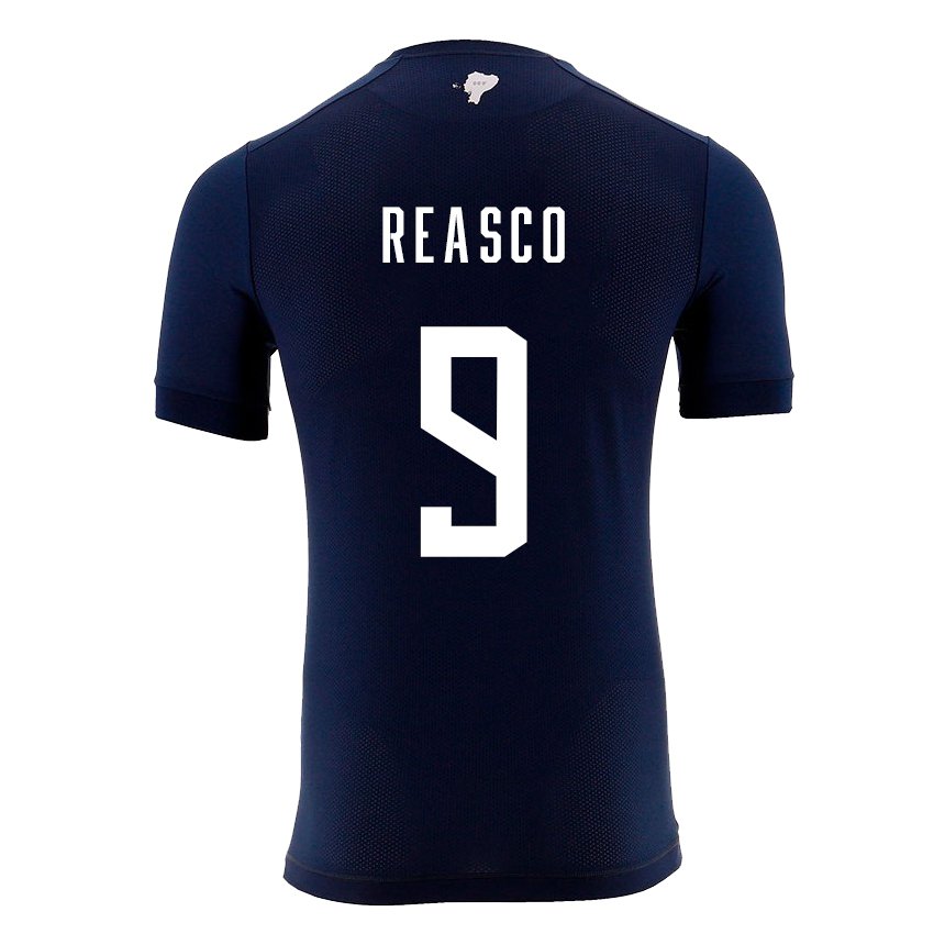 Hombre Camiseta Ecuador Djorkaeff Reasco #9 Azul Marino 2ª Equipación 22-24 La Camisa