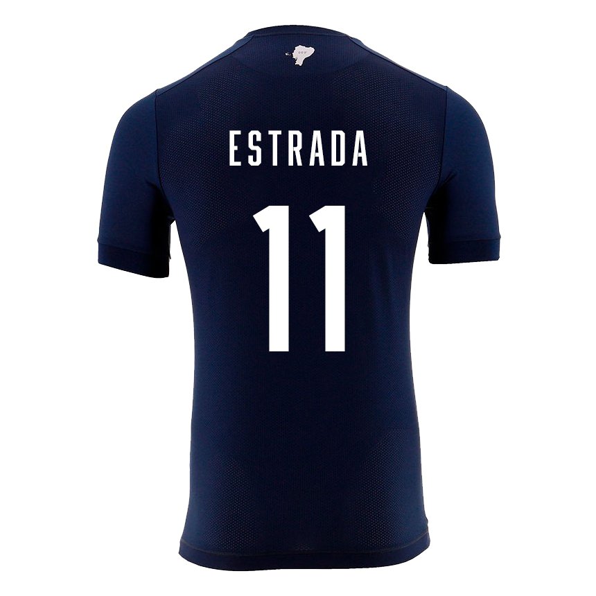 Hombre Camiseta Ecuador Michael Estrada #11 Azul Marino 2ª Equipación 22-24 La Camisa