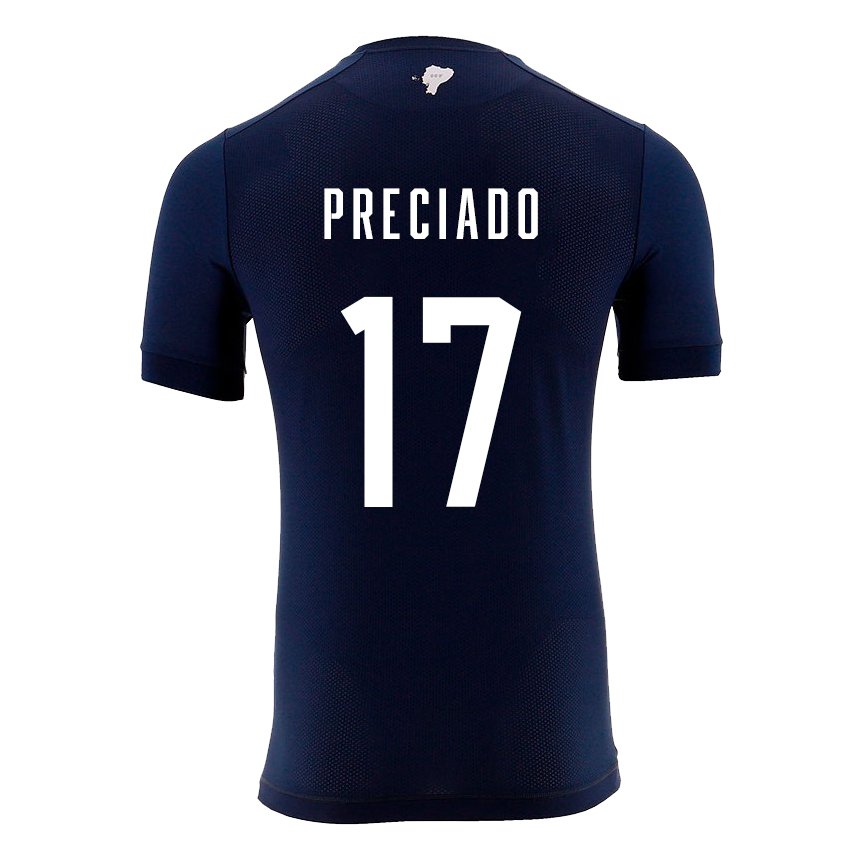 Hombre Camiseta Ecuador Angelo Preciado #17 Azul Marino 2ª Equipación 22-24 La Camisa