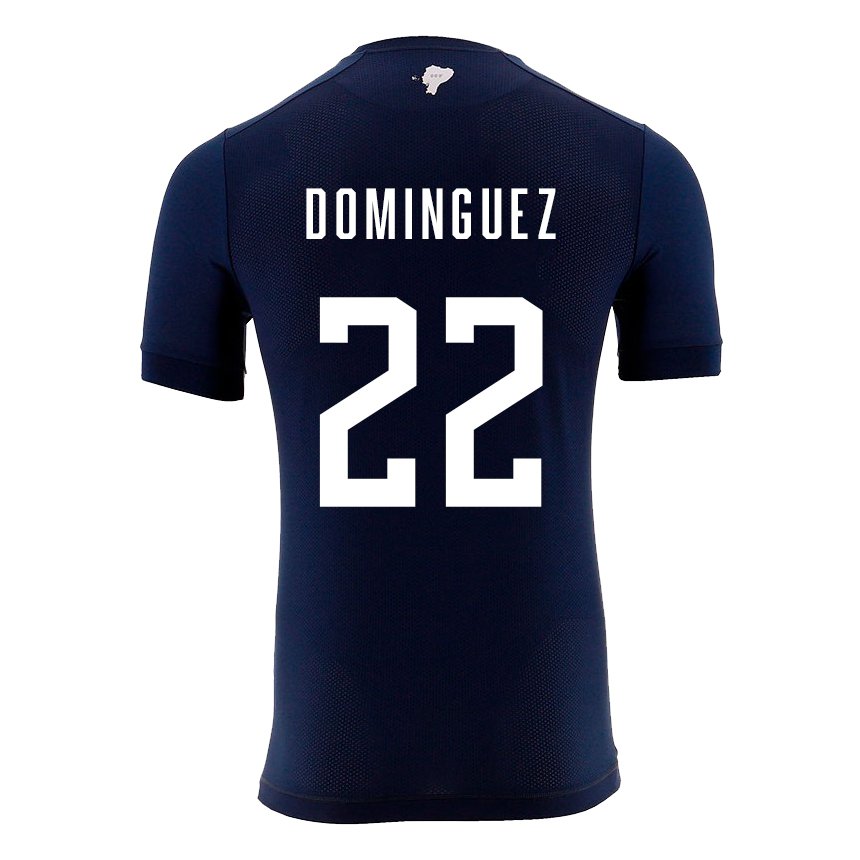 Hombre Camiseta Ecuador Alexander Dominguez #22 Azul Marino 2ª Equipación 22-24 La Camisa
