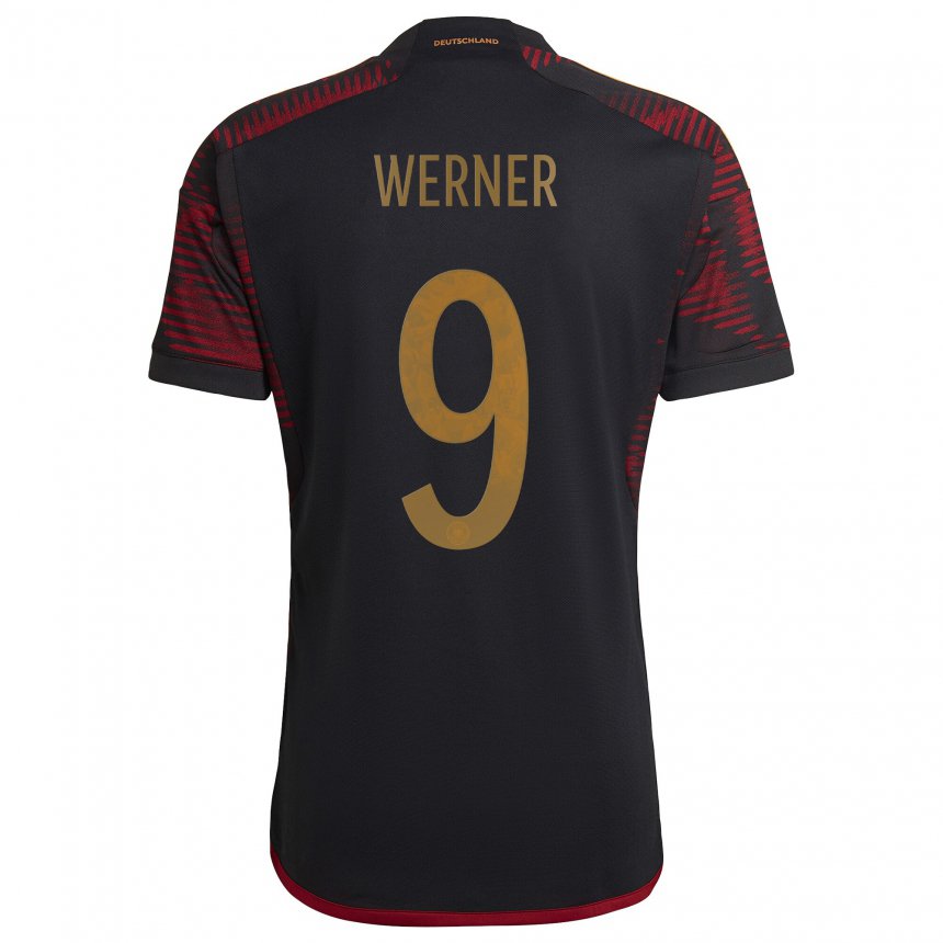 Hombre Camiseta Alemania Timo Werner #9 Granate Negro 2ª Equipación 22-24 La Camisa