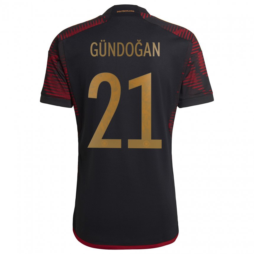 Hombre Camiseta Alemania Ilkay Gundogan #21 Granate Negro 2ª Equipación 22-24 La Camisa