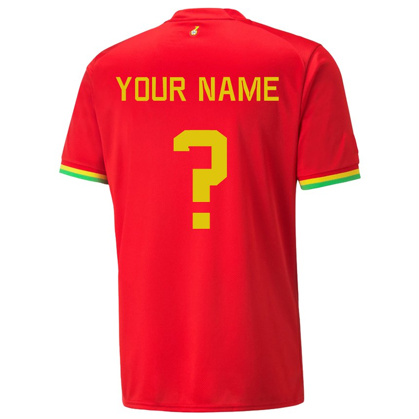 Hombre Camiseta Ghana Su Nombre #0 Rojo 2ª Equipación 22-24 La Camisa