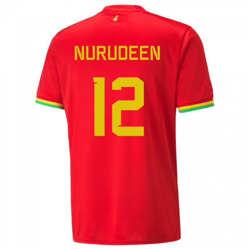 Hombre Camiseta Ghana Abdul Nurudeen #12 Rojo 2ª Equipación 22-24 La Camisa